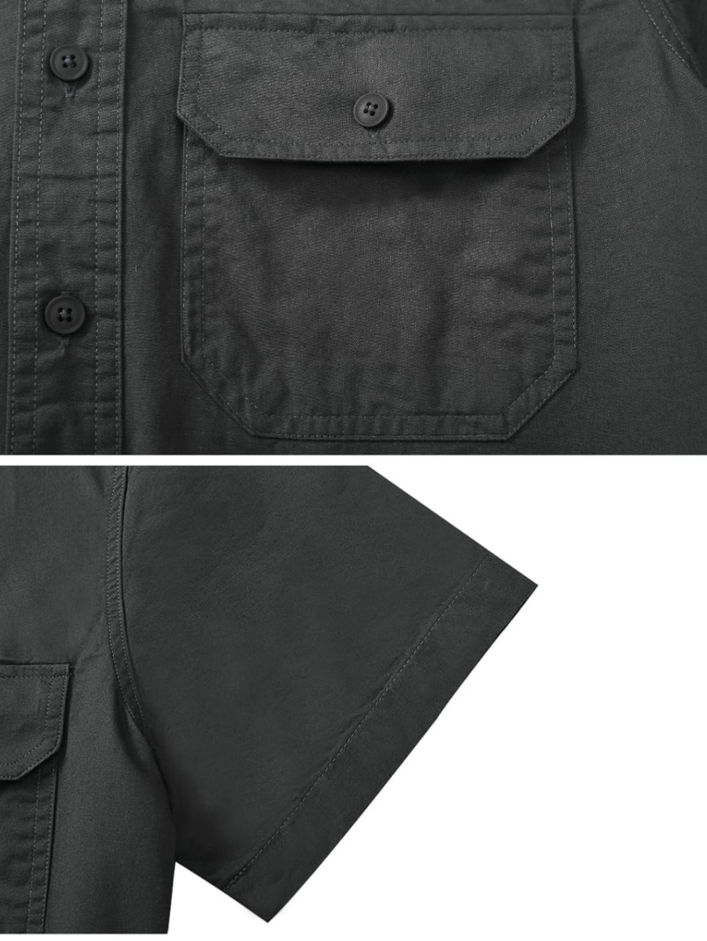 Men’s Short Sleeve Button Down Work Shirt Dark Gray 2X NWT 100% Cotton - Picture 4 of 6